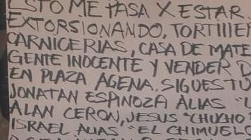 El mensaje estaba junto a los restos humanos.