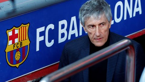 Quique Setién, técnico del FC Barcelona.