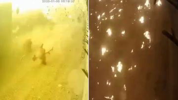 El Gobierno de Irán publicó un video del momento del impacto.
