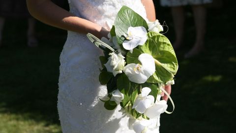 Esta novia no usó algo tradicional.