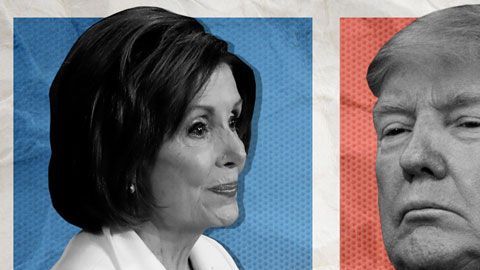 Nancy Pelosi, Donald Trump y Mitch McConnell representan a los dos bandos de la batalla política.
