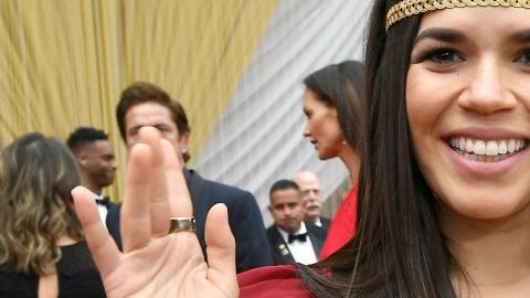 HOLLYWOOD, CALIFORNIA - FEBRUARY 09: America Ferrera attends the 92nd Annual Academy Awards at Hollywood and Highland on February 09, 2020 in Hollywood, California. (Photo by Kevork Djansezian/Getty Images)