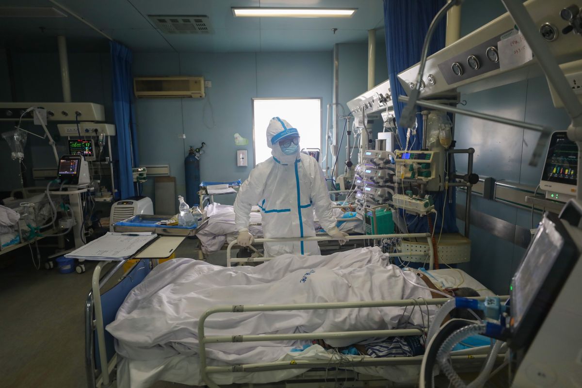 Un hospital con enfermos con coronavirus en Wuhan, China.