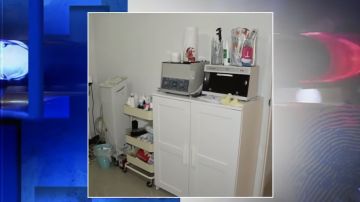 Imagen de la habitación de la casa de Natalia Jiménez que había convertido en una sala de intervenciones médicas.