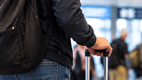 pasajero esperando su maleta