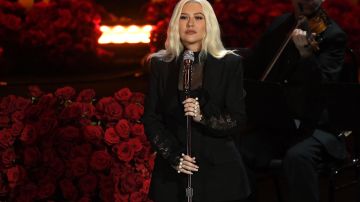 LOS ANGELES, CALIFORNIA - FEBRUARY 24: Christina Aguilera performs during The Celebration of Life for Kobe & Gianna Bryant at Staples Center on February 24, 2020 in Los Angeles, California. (Photo by Kevork Djansezian/Getty Images)