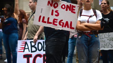 Protesta pro inmigrantes en NYC, otoño 2019.