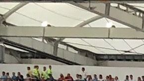 De este sector de las gradas en Rostov emergió un cántico que hace semanas era impensable.