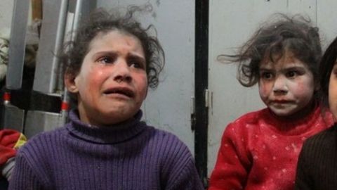 Niños afectados por la guerra en Siria.