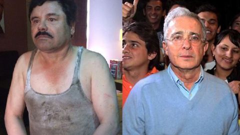 "Chapo" Guzmán y Álvaro Uribe.