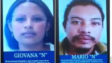 Gladis Giovana “N” y Mario Alberto “N" fueron detenidos en el Estado de México.