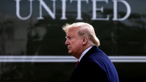 US President Donald J. Trump departs the White House