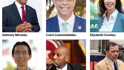 De izq. a der. Anthony Miranda, Costa Constantinides, Elizabeth Crowley, Dao Yin, Donovan Richards y Jim Quinn