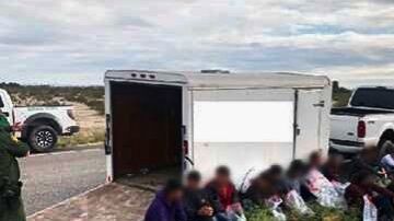 El remolque con 42 indocumentados.