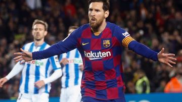 Lionel Messi en el último partido del Barcelona antes de la cuarentena.