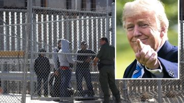 Trump dijo que el muro se está levantando "rápido".