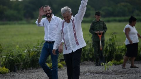 Los presidentes Nayib Bukele y Andrés Manuel López Obrador.