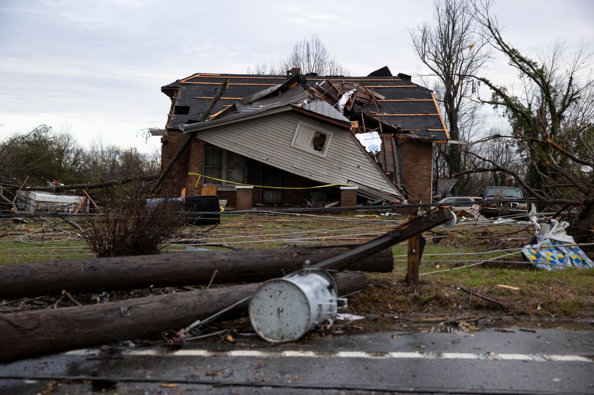 Una casa destruida por el tornado en Cookeville, Tennessee.