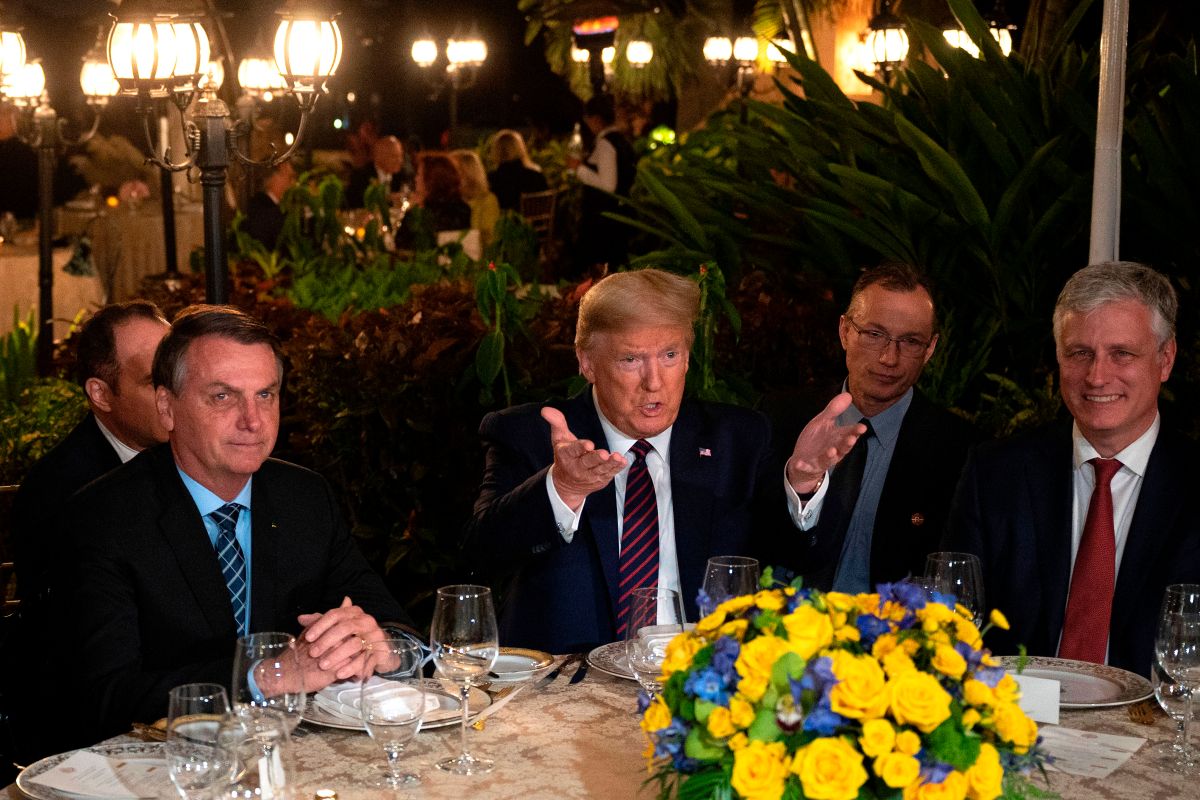 El presidente Trump se reunió con Jair Bolsonaro (izquierda) en Florida.