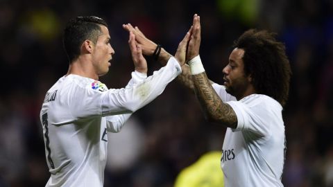 Cristiano Ronaldo y el brasileño Marcelo cuando coincidieron en el Real Madrid.