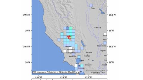 El mapa muestra la respuesta de la comunidad desde donde se sintió el sismo.