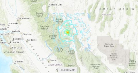 El sismo ocurrió a 32 millas de Mammoth Lakes en California.