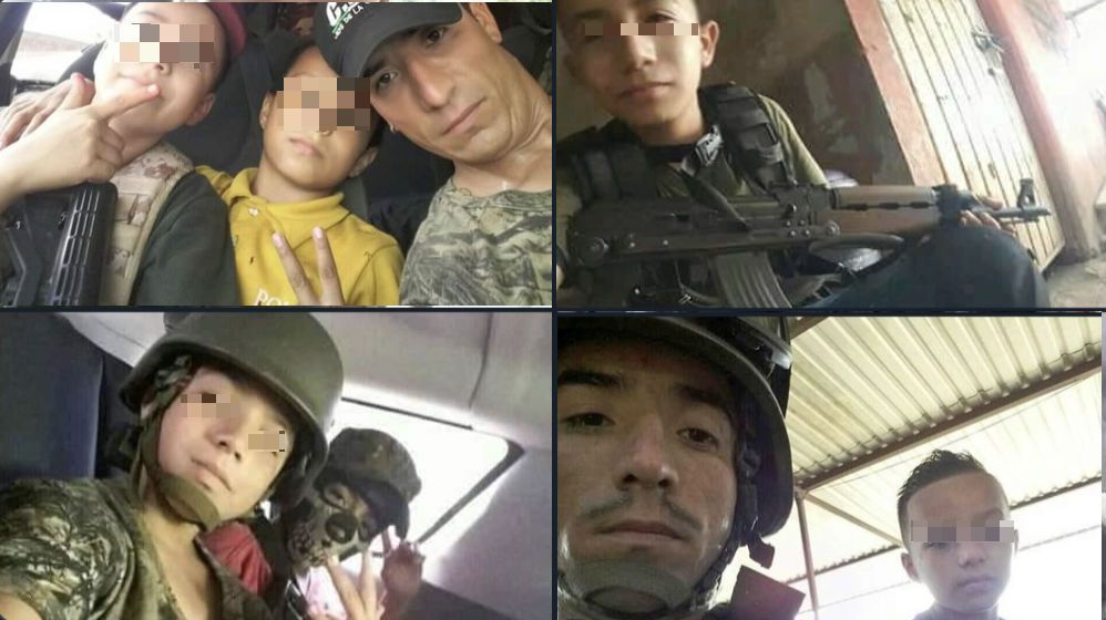 FOTOS; Narcofamilia, papá y su pequeño hijo exhibidos por ser sicarios del CJNG
