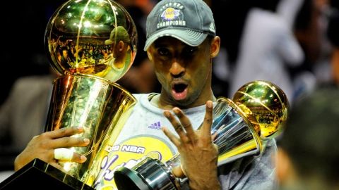 Kobe Bryant tras vencer a Orlando Magic en las finales de 2009.