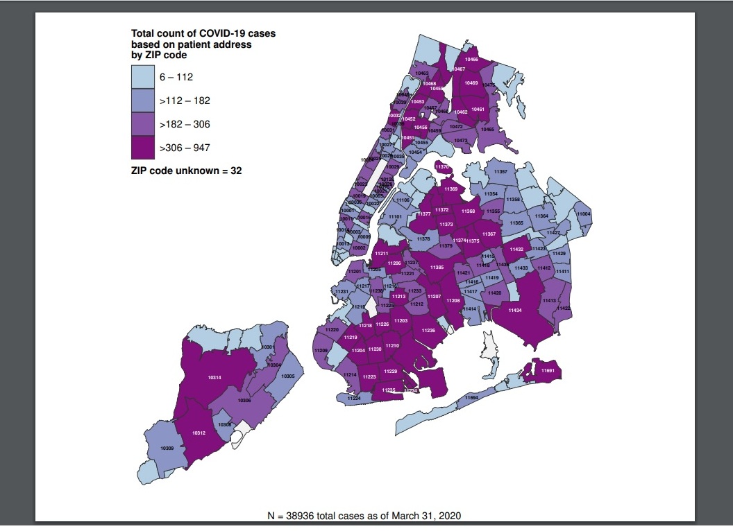 ¿Cuáles son las zonas de Nueva York con más riesgos de contagio? Mapa