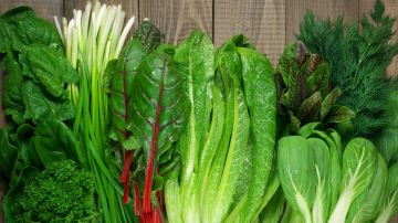 Las verduras de hoja verde tienen una alta concentración de nitrato.