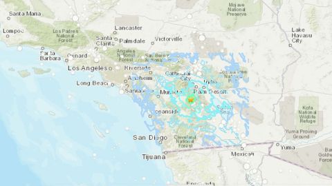 Los sismos ocurrieron cerca de Palm Springs, en el sur de California.