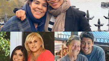 Alejandra Espinoza, Chiqui Delgado y Rafa Araneda con sus madres
