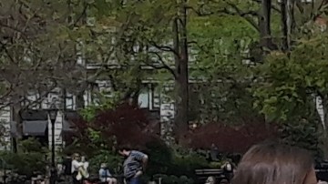 Patrulla NYPD en parque de Midtown.