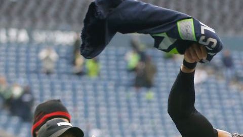 Earl Thomas celebrando una victoria de los Baltimore Ravens.