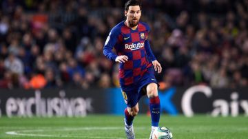 Lionel Messi en un partido con Barcelona.