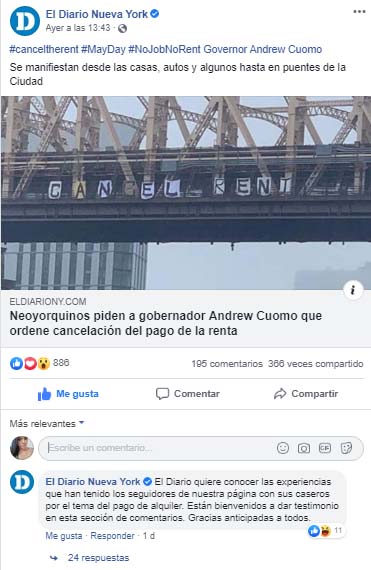 Facebook de El Diario NY
