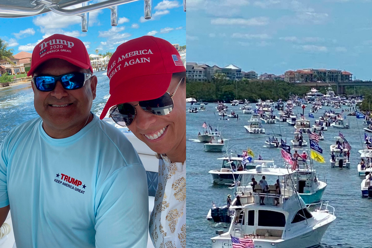 Un hispano organiz la caravana de botes de homenaje a Trump en