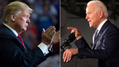 El presidente Donald Trump y el exvicepresidente Joe Biden.