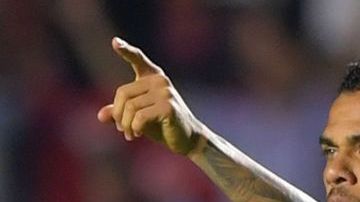 Dani Alves en un partido con el Sao Paulo.