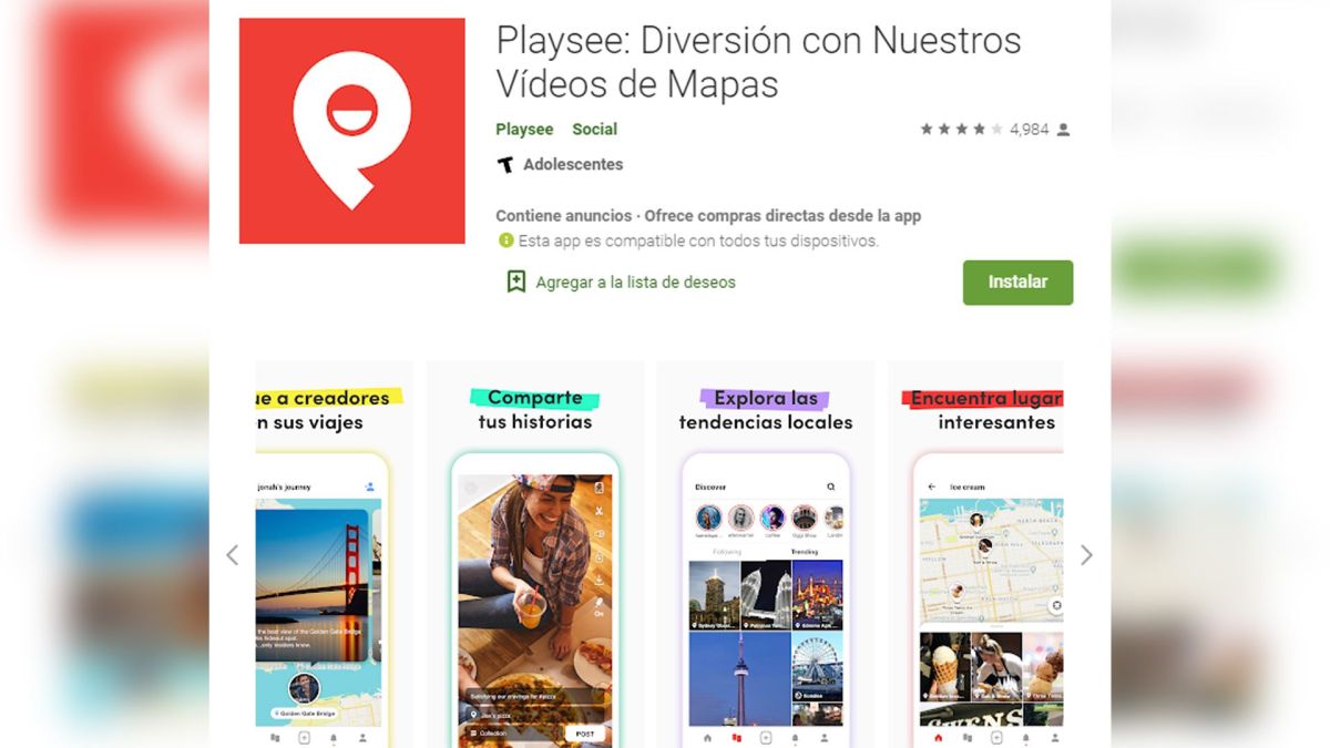 Playsee Una red social como Instagram o TikTok pero usando