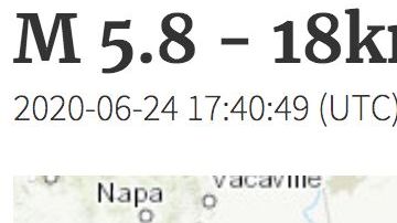 Ficha informativa del sismo registrado en California el 24 de junio de 2020.