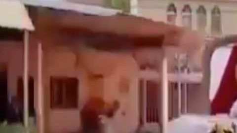 VIDEO: Niño y señor salen volando por explosión de pirotecnia durante procesión en México