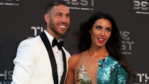 Sergio Ramos y Pilar Rubio en la gala 'The Best'.