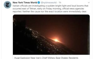 Enorme explosión cerca de la principal base militar de Irán sacude a la población por temor nuclear