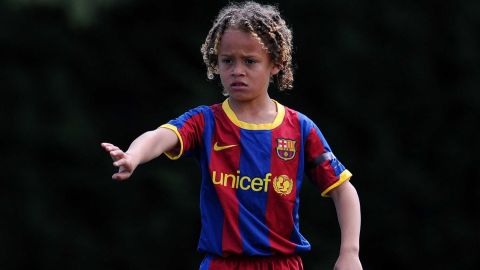 Xavi Simons cuando se formaba en el FC Barcelona.