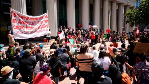 La protesta del pueblo de Kumeyaay en San Diego.