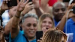 Donald y Melania Trump durante la celebración en la Casa Blanca.