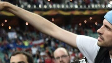 Eden Hazard cuando ganó la Europa League con el Chelsea.