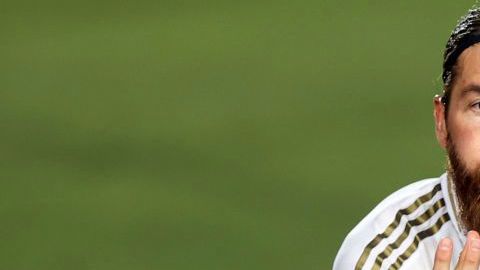 Sergio Ramos en un partido con Real Madrid.