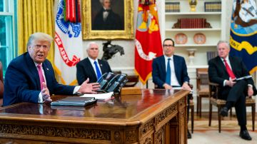 El presidente Trump lideró la reunión sobre el nuevo paquete de estímulos.